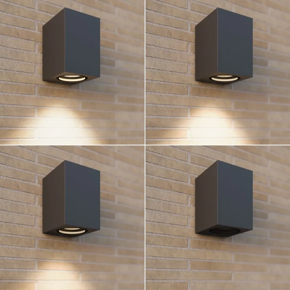 Lucande buitenwandlamp Xava, downlight, antraciet, GU10