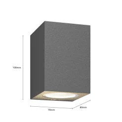 Lucande buitenwandlamp Xava, downlight, antraciet, GU10