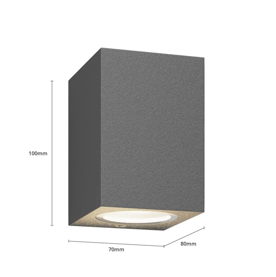 Lucande buitenwandlamp Xava, downlight, antraciet, GU10