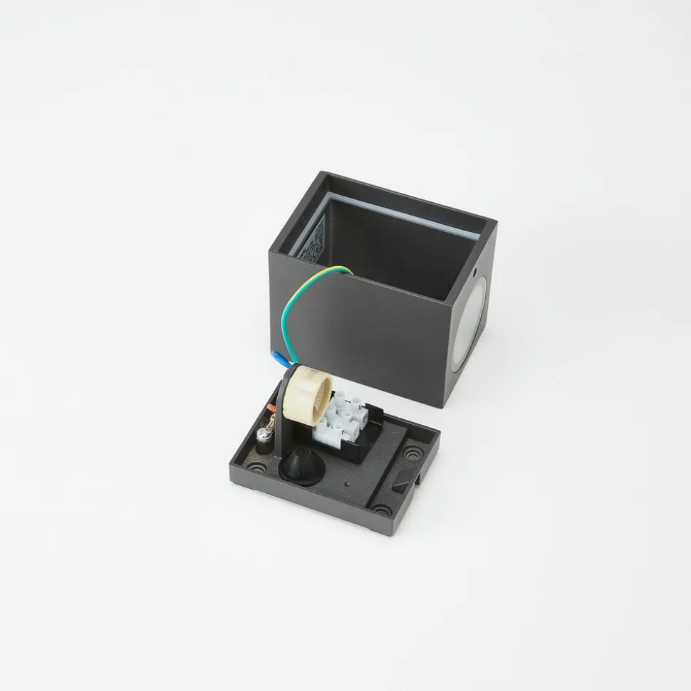 Lucande buitenwandlamp Xava, downlight, antraciet, GU10