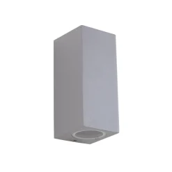 Lucande buitenwandlamp Xava, up/down, grijs, 2-lamps, GU10