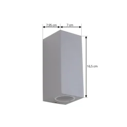 Lucande buitenwandlamp Xava, up/down, grijs, 2-lamps, GU10