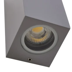 Lucande buitenwandlamp Xava, up/down, grijs, 2-lamps, GU10