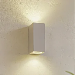 Lucande buitenwandlamp Xava, up/down, wit, 2-lamps, GU10