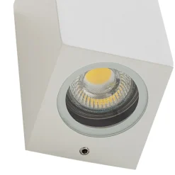 Lucande buitenwandlamp Xava, up/down, wit, 2-lamps, GU10