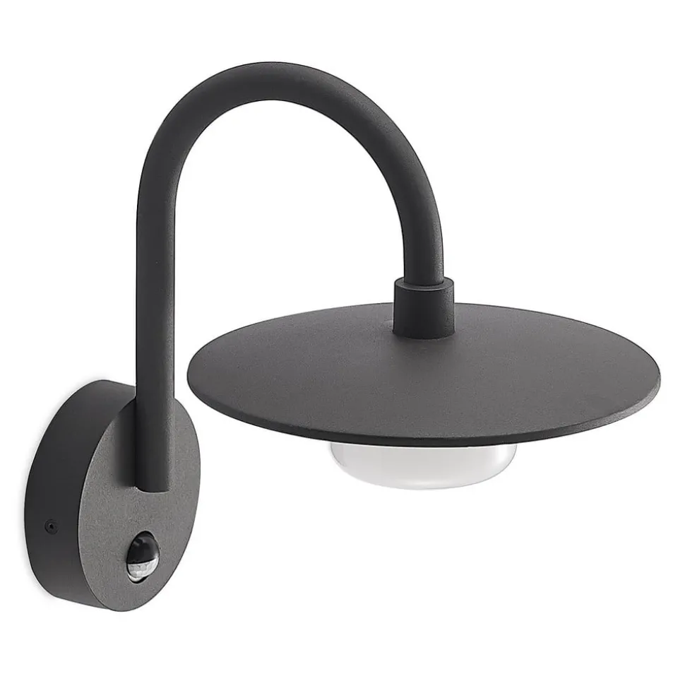 Lucande buitenwandlamp Zamalino, 31 cm, antraciet, sensor