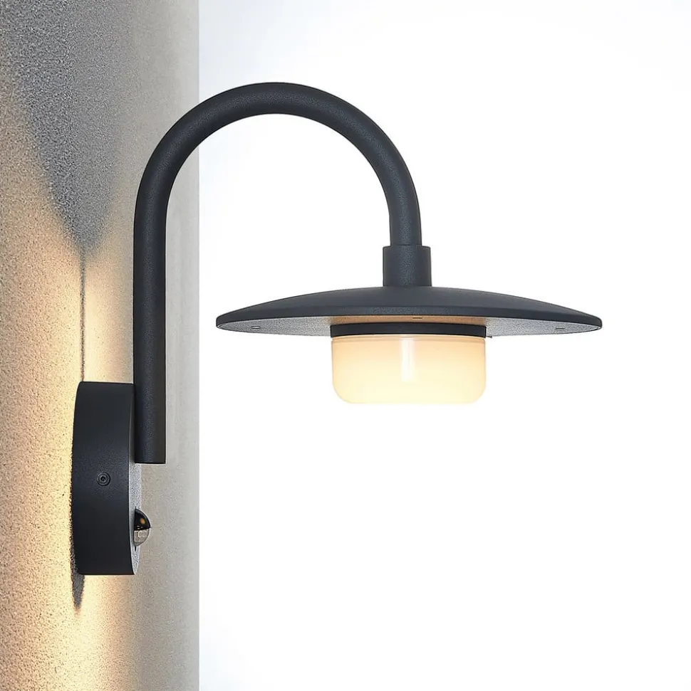 Lucande buitenwandlamp Zamalino, 31 cm, antraciet, sensor