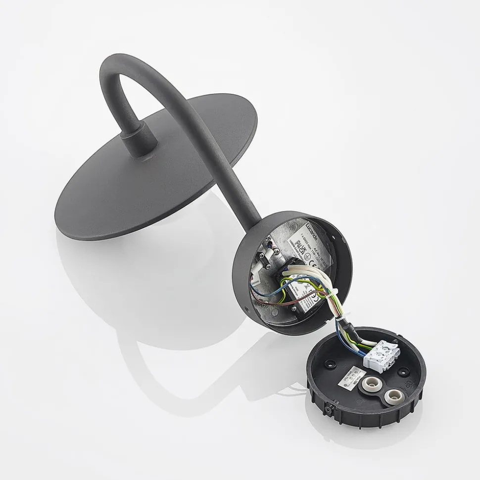 Lucande buitenwandlamp Zamalino, 31 cm, antraciet, sensor