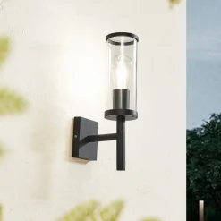 Lucande buitenwandlamp Zanta, hoogte 39 cm, IP54, zwart