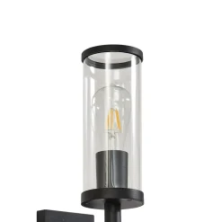 Lucande buitenwandlamp Zanta, hoogte 39 cm, IP54, zwart