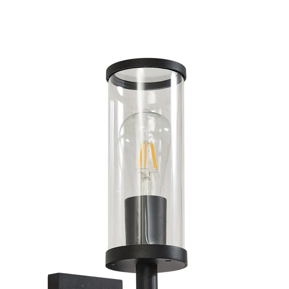 Lucande buitenwandlamp Zanta, hoogte 39 cm, IP54, zwart