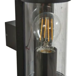 Lucande buitenwandlamp Zanta, hoogte 19,7 cm, IP65, zwart