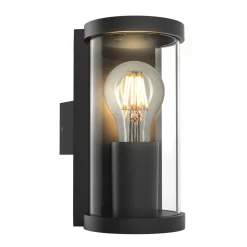 Lucande buitenwandlamp Zanta, hoogte 19,7 cm, IP65, zwart