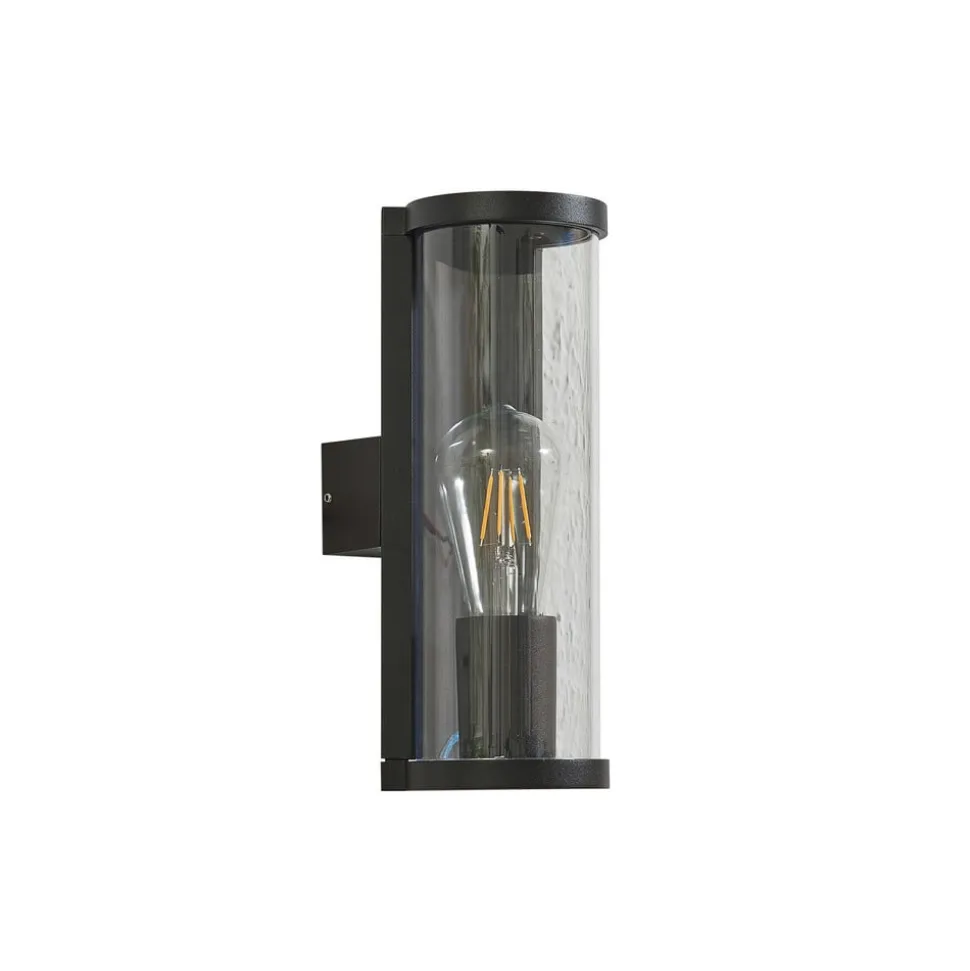 Lucande buitenwandlamp Zanta, hoogte 28,2 cm, IP65, zwart