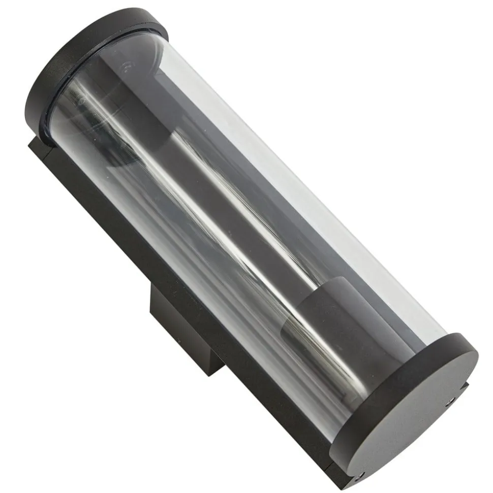 Lucande buitenwandlamp Zanta, hoogte 28,2 cm, IP65, zwart