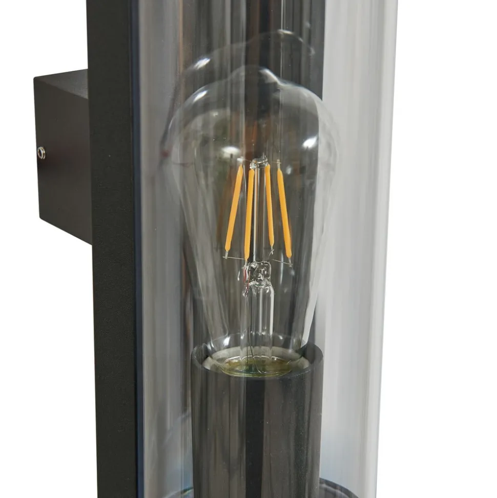 Lucande buitenwandlamp Zanta, hoogte 28,2 cm, IP65, zwart