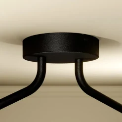 Lucande Carlea plafondlamp, 4-lamps zwart messing