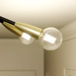 Lucande Carlea plafondlamp, 4-lamps zwart messing