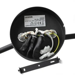 Lucande Carlea plafondlamp, 4-lamps zwart messing