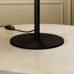 Lucande Carlea tafellamp, 2-lamps, zwart-nikkel