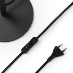 Lucande Carlea tafellamp, 2-lamps, zwart messing