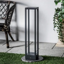 Lucande Carlota LED tuinpadverlichting, antraciet, 65 cm, metaal
