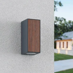 Lucande Cimala buitenwandlamp 2xGU10 hoogte 16,5cm