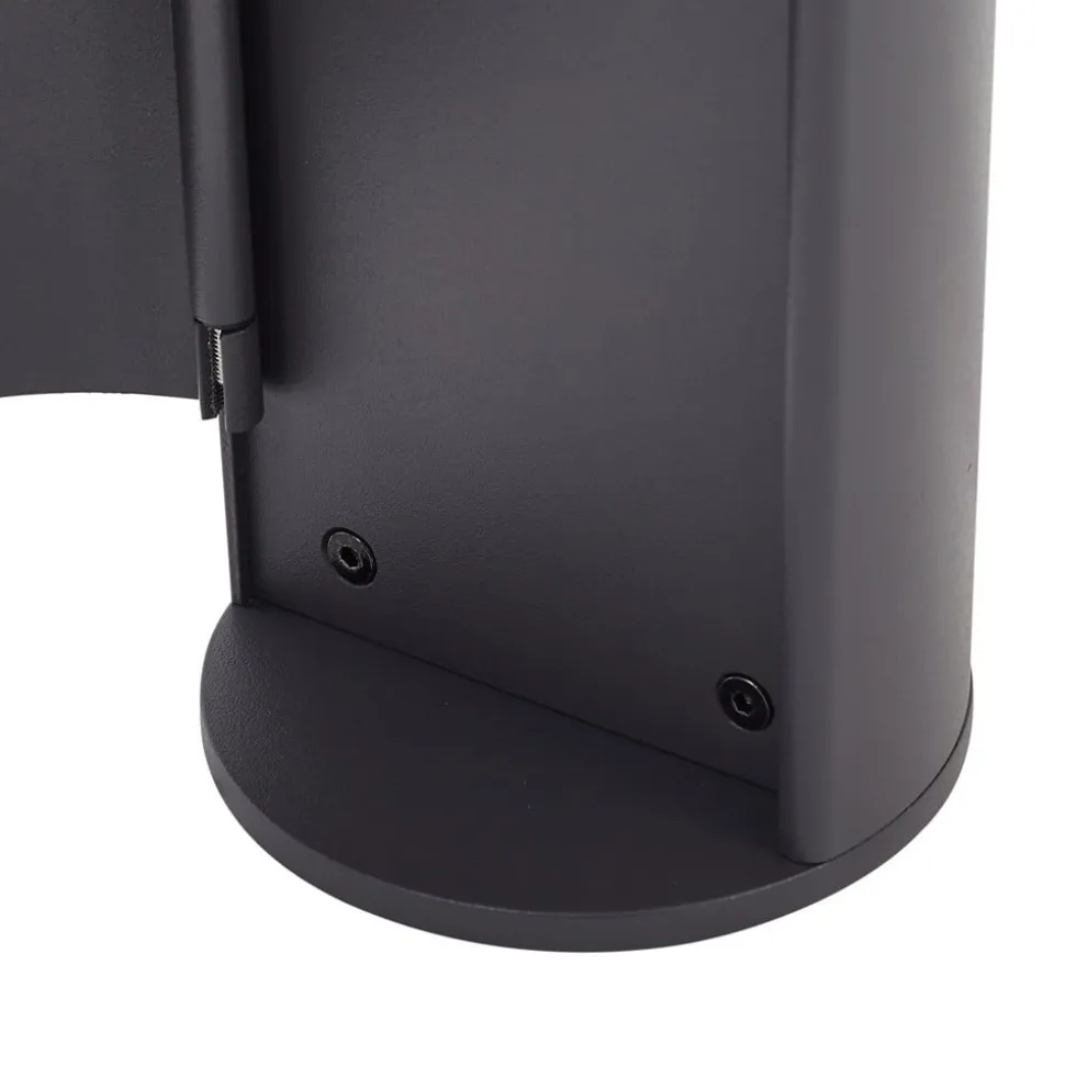 Lucande Corban sokkellamp, grijs, sensor, stopcontacten, IP44