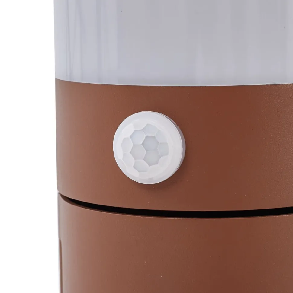 Lucande Corban sokkellamp, roest, sensor, stopcontacten, IP44