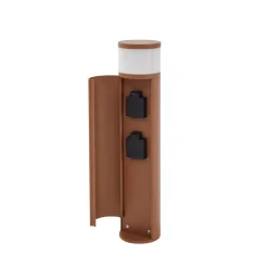 Lucande Corban sokkellamp, roest, deur, stopcontacten, G9, IP44