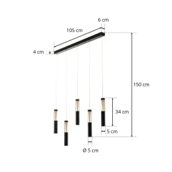 Lucande Danson LED hanglamp, 5-lamps