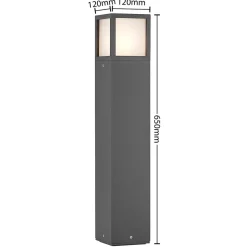 Lucande Dewari tuinpadverlichting, E27, 65 cm, donkergrijs, IP54