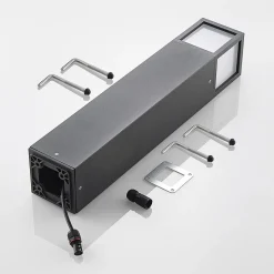 Lucande Dewari tuinpadverlichting, E27, 65 cm, donkergrijs, IP54