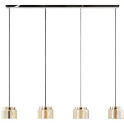 Lucande Diano hanglamp, amber, 4-lamps