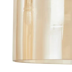 Lucande Diano hanglamp, amber, 4-lamps