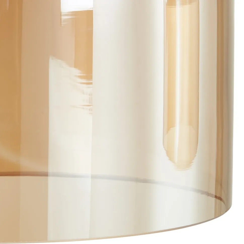 Lucande Diano hanglamp, amber, 3-lamps