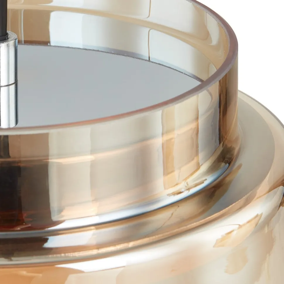 Lucande Diano hanglamp, amber, 3-lamps