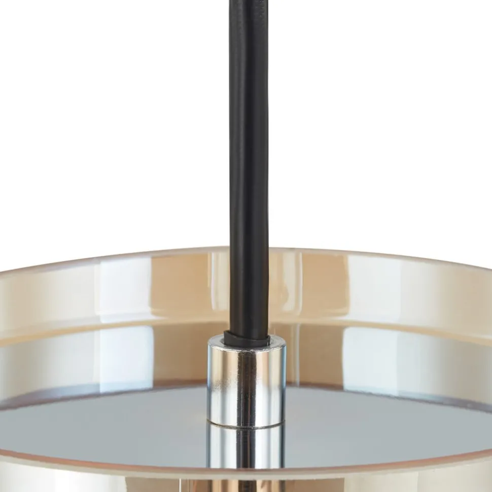 Lucande Diano hanglamp, amber, 3-lamps