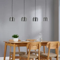 Lucande Diano hanglamp, rookgrijs, 4-lamps uitvoering