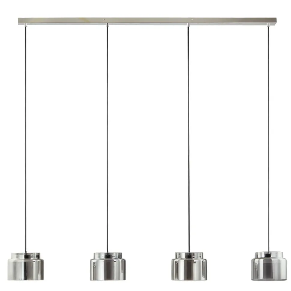 Lucande Diano hanglamp, rookgrijs, 4-lamps uitvoering