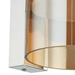 Lucande Diano wandlamp, amber, ijzer, glas