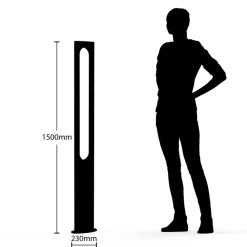 Lucande Dovino LED lantaarnpaal, 150 cm