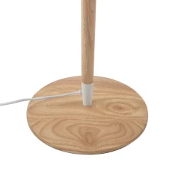 Lucande Ellorin vloerlamp, wit, hout, Ø 47,5 cm, E27