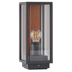 Lucande Elwin sokkellamp, hoekig, aluminium, 35 cm