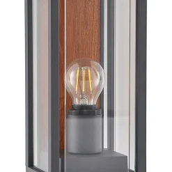 Lucande Elwin sokkellamp, hoekig, aluminium, 35 cm