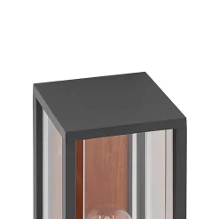 Lucande Elwin sokkellamp, hoekig, aluminium, 35 cm