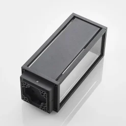 Lucande Elwin sokkellamp, hoekig, aluminium, 35 cm