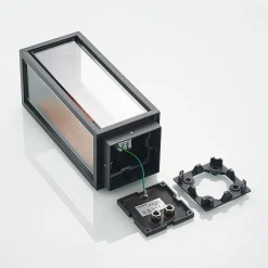 Lucande Elwin sokkellamp, hoekig, aluminium, 35 cm