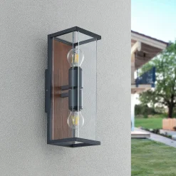 Lucande Elwin wandlamp, hoekig, 2-lamps