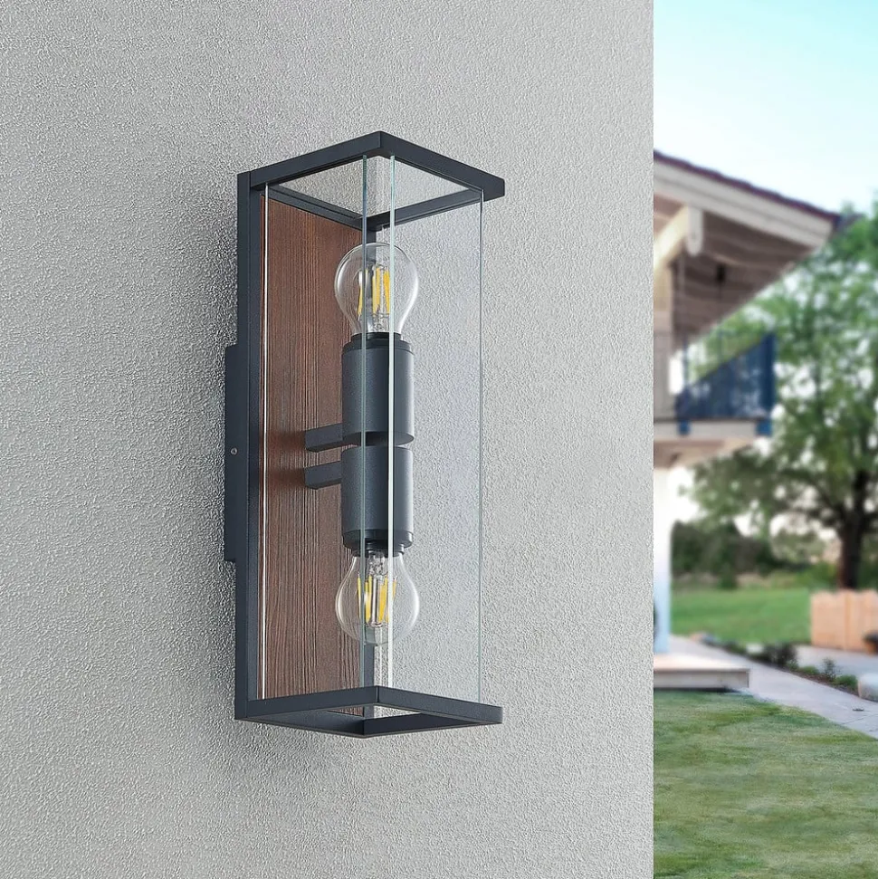 Lucande Elwin wandlamp, hoekig, 2-lamps